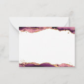 Carte De Correspondance Agate Geode Bourgogne Parties scintillant Or Scrip (Dos)