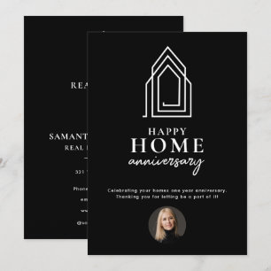 Carte De Correspondance Agent immobilier Happy Home Anniversaire moderne