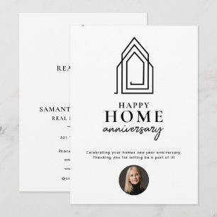 Carte De Correspondance Agent immobilier Happy Home Anniversaire moderne