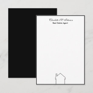 Carte De Correspondance Agent Immobilier Maison Noire Et Blanche
