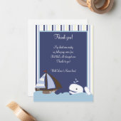 Carte De Correspondance Ahoy Mate White Whale 4x5 Flat Merci note (Devant/Arrière en situation)