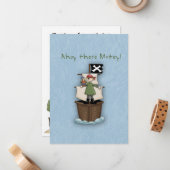 Carte De Correspondance Ahoy There Matey Merci note (Devant/Arrière en situation)