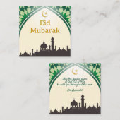Carte De Correspondance Aïd Moubarak en Arrière - plan jaune clair (Devant / Derrière)