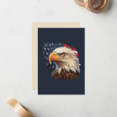 Carte De Correspondance Aigle à drapeau américain (Devant/Arrière en situation)