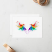 Carte De Correspondance Ailes arc-en-ciel douces (Devant/Arrière en situation)