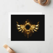 Carte De Correspondance Ailes de Steampunk (Devant/Arrière en situation)