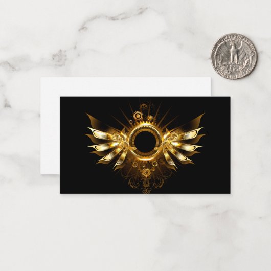 Carte De Correspondance Ailes de Steampunk (Devant/Arrière en situation)