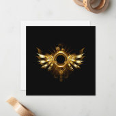 Carte De Correspondance Ailes de Steampunk (Devant/Arrière en situation)