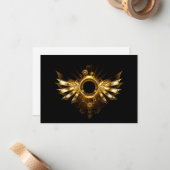 Carte De Correspondance Ailes de Steampunk (Devant/Arrière en situation)