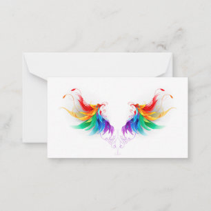 Carte De Correspondance Ailes fluffy arc-en-ciel