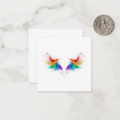 Carte De Correspondance Ailes fluffy arc-en-ciel (Devant/Arrière en situation)