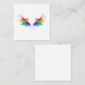 Carte De Correspondance Ailes fluffy arc-en-ciel (Devant / Derrière)