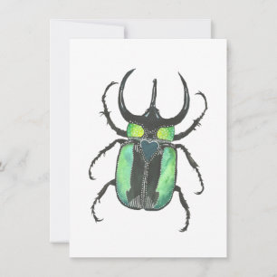 Carte De Correspondance Aimer Bug Atlas Beetle Aquarelle Valentine