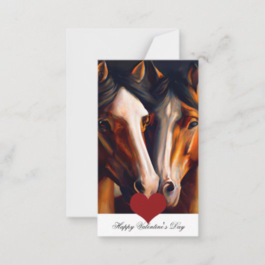 Carte De Correspondance Aimer les chevaux enfants valentine (Devant)