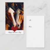 Carte De Correspondance Aimer les chevaux enfants valentine (Devant / Derrière)