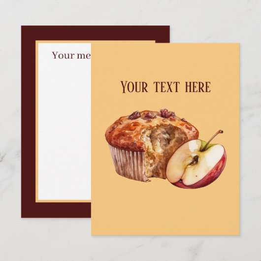 Carte De Correspondance Ajouter un message de muffin de pomme mou (Devant / Derrière)