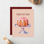 Carte De Correspondance Ajouter un message sur le gâteau Cute Bundt (Devant/Arrière en situation)