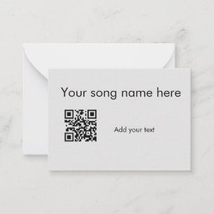 Carte De Correspondance Ajouter votre nom de chanson ici q r code ajouter 