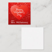 Carte De Correspondance Ajoutez Votre Nom | Joyeuse Saint-Valentin Polka D (Devant / Derrière)