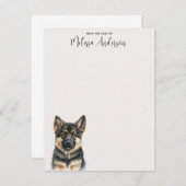 Carte De Correspondance Allemand Berger Chien Chien Chien Chien Aquarelle (Devant / Derrière)