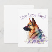 Carte De Correspondance Allemand Berger Chien Maman Floral (Devant / Derrière)