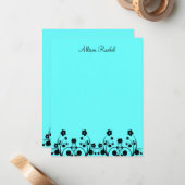 Carte De Correspondance Allison Rachel Fleurs & Perles Grand Merci (Devant/Arrière en situation)