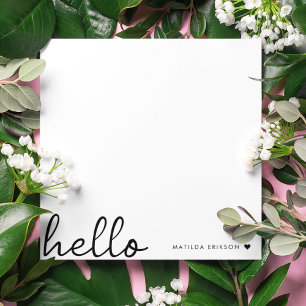 Carte De Correspondance Allo minimal   Coeur moderne propre blanc simple