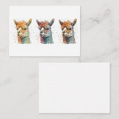 Carte De Correspondance Alpacas d'aquarelle (Devant / Derrière)