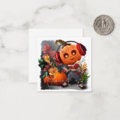 Carte De Correspondance Amateur de musique citrouille Halloween (Devant/Arrière en situation)