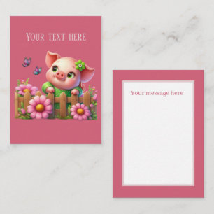 Carte De Correspondance Amateurs de porc mignon ajouter un message