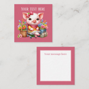 Carte De Correspondance Amateurs de porc mignon ajouter un message