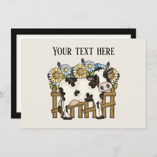 Carte De Correspondance Amateurs de vache mignonne ajouter un message (Devant / Derrière)