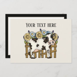 Carte De Correspondance Amateurs de vache mignonne ajouter un message