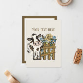 Carte De Correspondance Amateurs de vache mignonne ajouter un message (Devant/Arrière en situation)