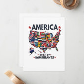 Carte De Correspondance Américain construit par Immigrants Patriotique Amé (Devant/Arrière en situation)