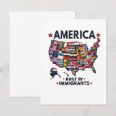 Carte De Correspondance Américain construit par Immigrants Patriotique Amé (Devant / Derrière)