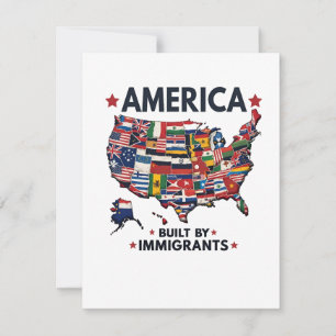 Carte De Correspondance Américain construit par Immigrants Patriotique Amé