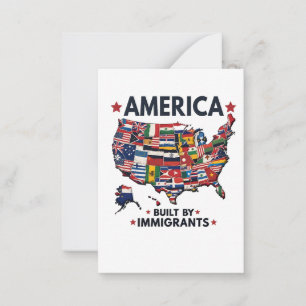 Carte De Correspondance Américain construit par Immigrants Patriotique Amé