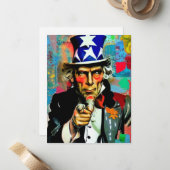Carte De Correspondance American Uncle Sam (Devant/Arrière en situation)