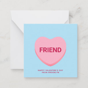 Carte De Correspondance Ami conversation bleue coeur Saint Valentin