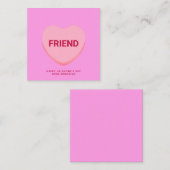 Carte De Correspondance Ami conversation rose coeur Saint Valentin (Devant / Derrière)