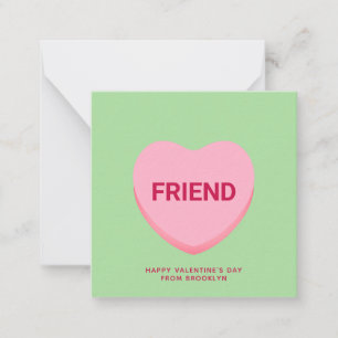 Carte De Correspondance Ami conversation verte coeur Saint Valentin