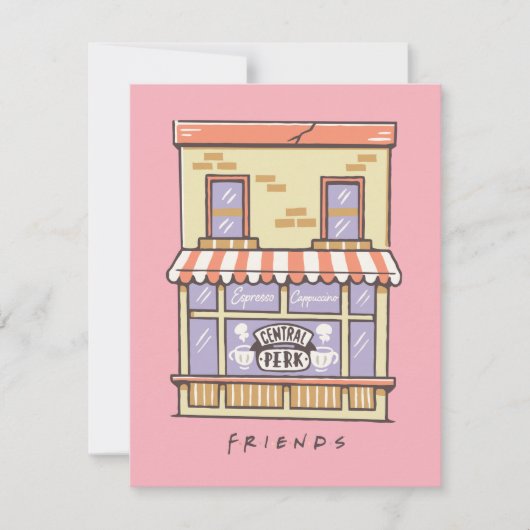 Carte De Correspondance AMIS™ | Central Perk Cartoon Coffee Shop (Devant)