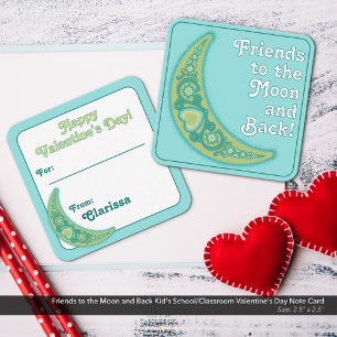 Carte De Correspondance Amis de la Lune École pour enfants Saint-Valentin
