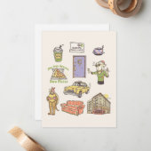 Carte De Correspondance AMIS™ | Graphique d'icônes de dessin (Devant/Arrière en situation)