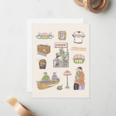 Carte De Correspondance AMIS™ | Icônes de dessin (Devant/Arrière en situation)