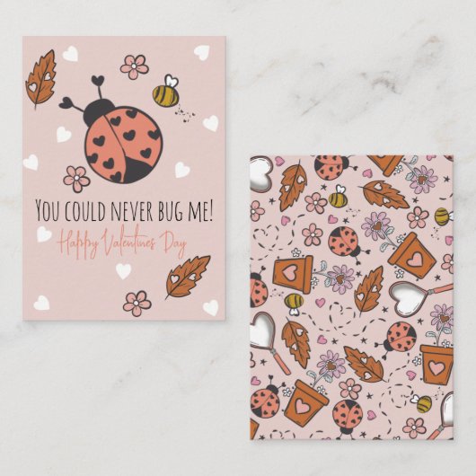 Carte De Correspondance Amour Bug Valentines Day (Devant / Derrière)