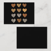 Carte De Correspondance Amour Coeur Léopard Mignon Saint-Valentin (Devant / Derrière)