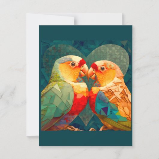 CARTE DE CORRESPONDANCE AMOUR COLORÉ, MIEUX INSÉPARABLE (Devant)