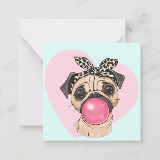 Carte De Correspondance Amour de Pug (Devant)